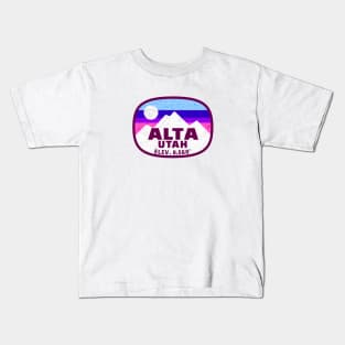 Skiing Alta Utah Ski Kids T-Shirt